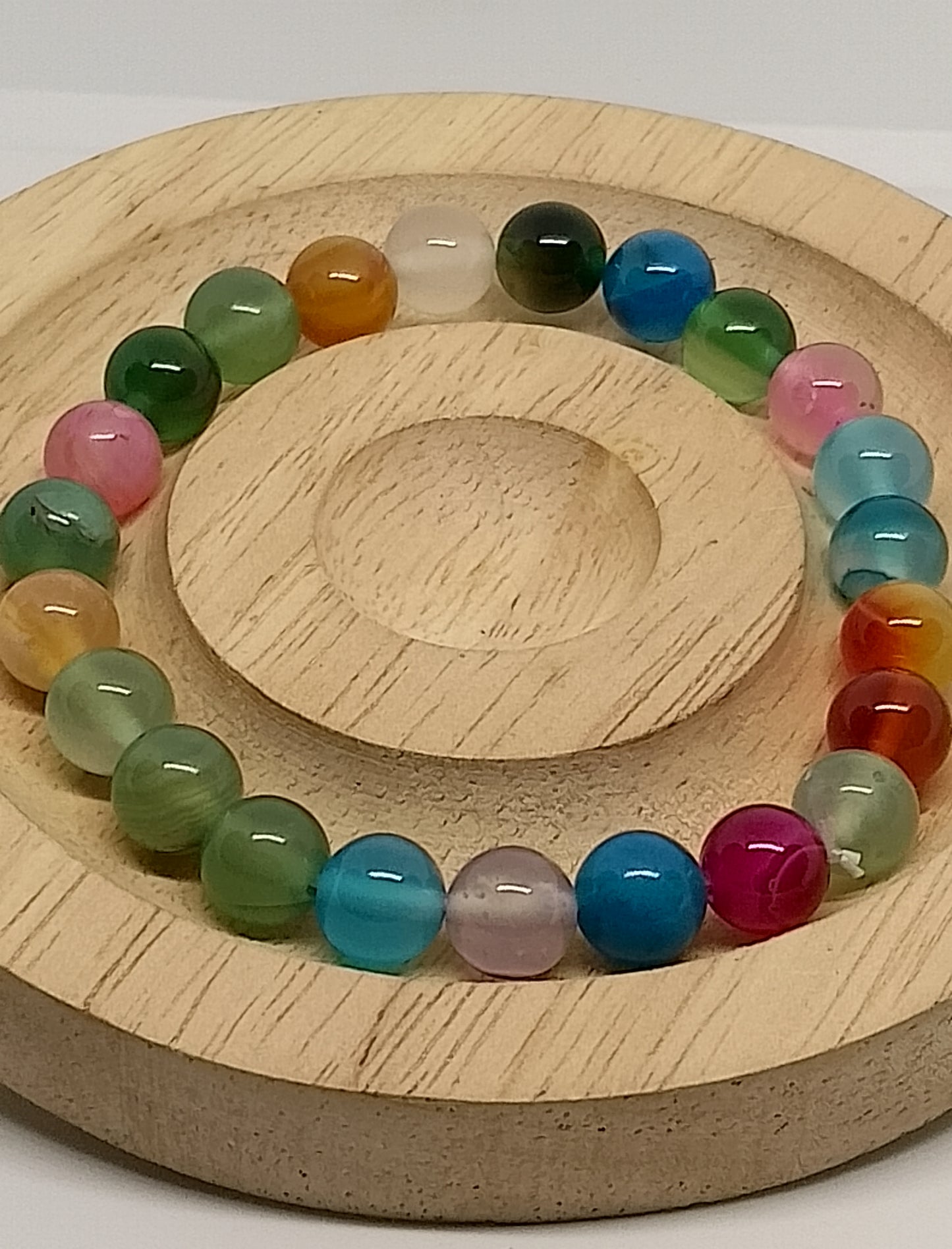 Bracelet en agate multicolore