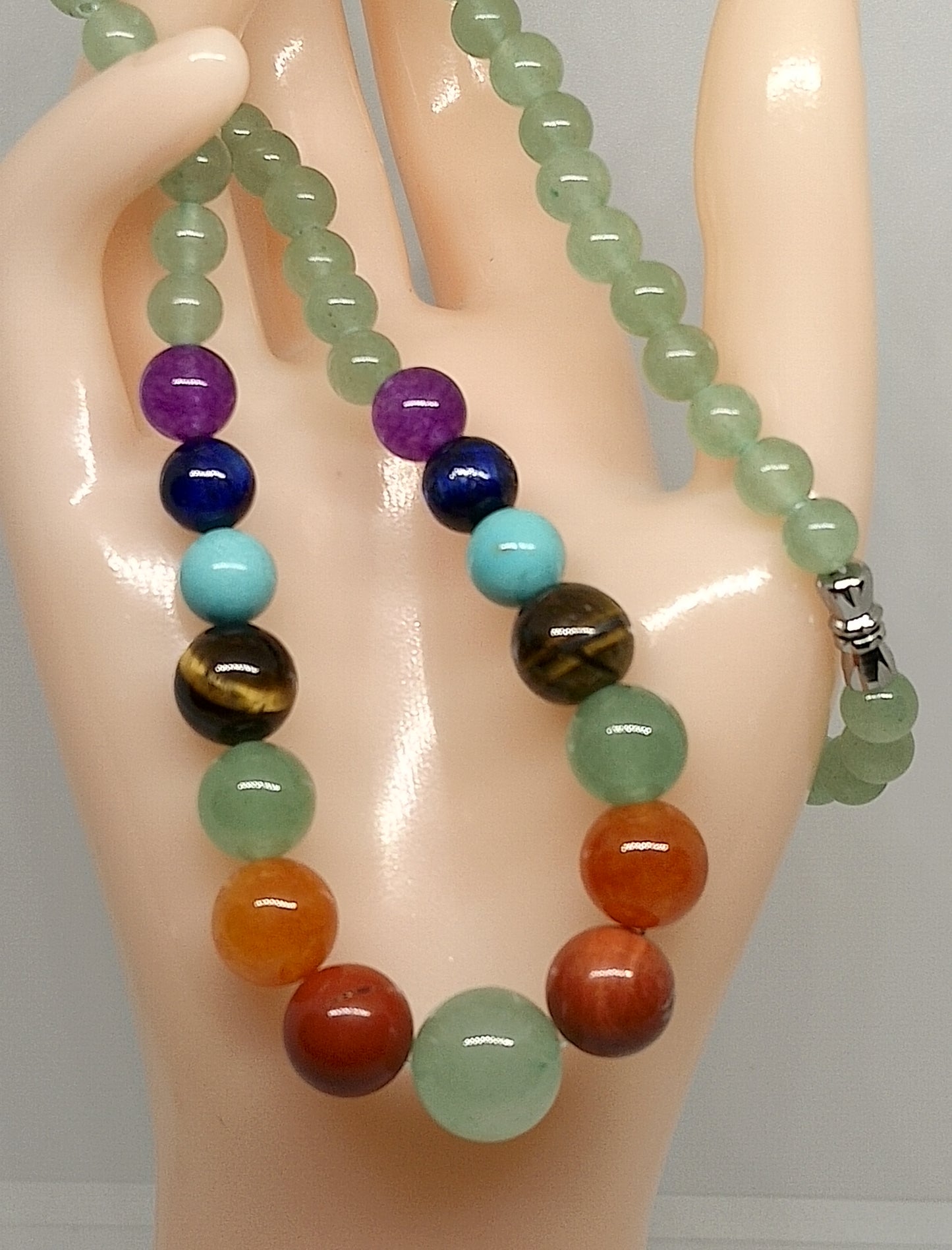 Collier 7 chakras en aventurine