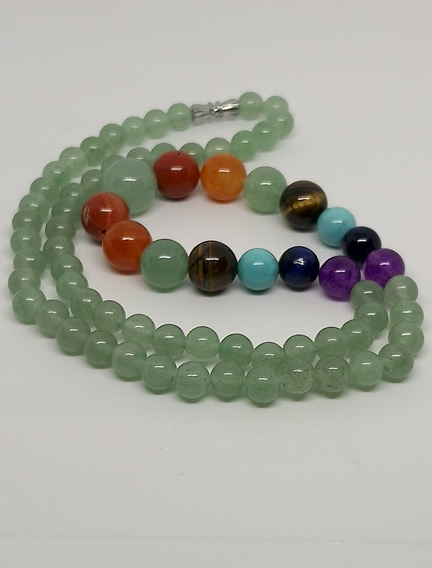 Collier 7 chakras en aventurine