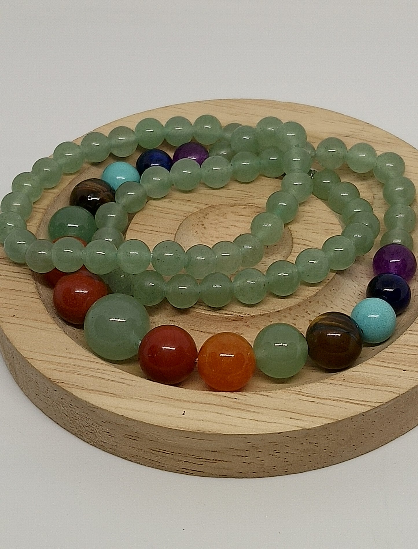 Collier 7 chakras en aventurine