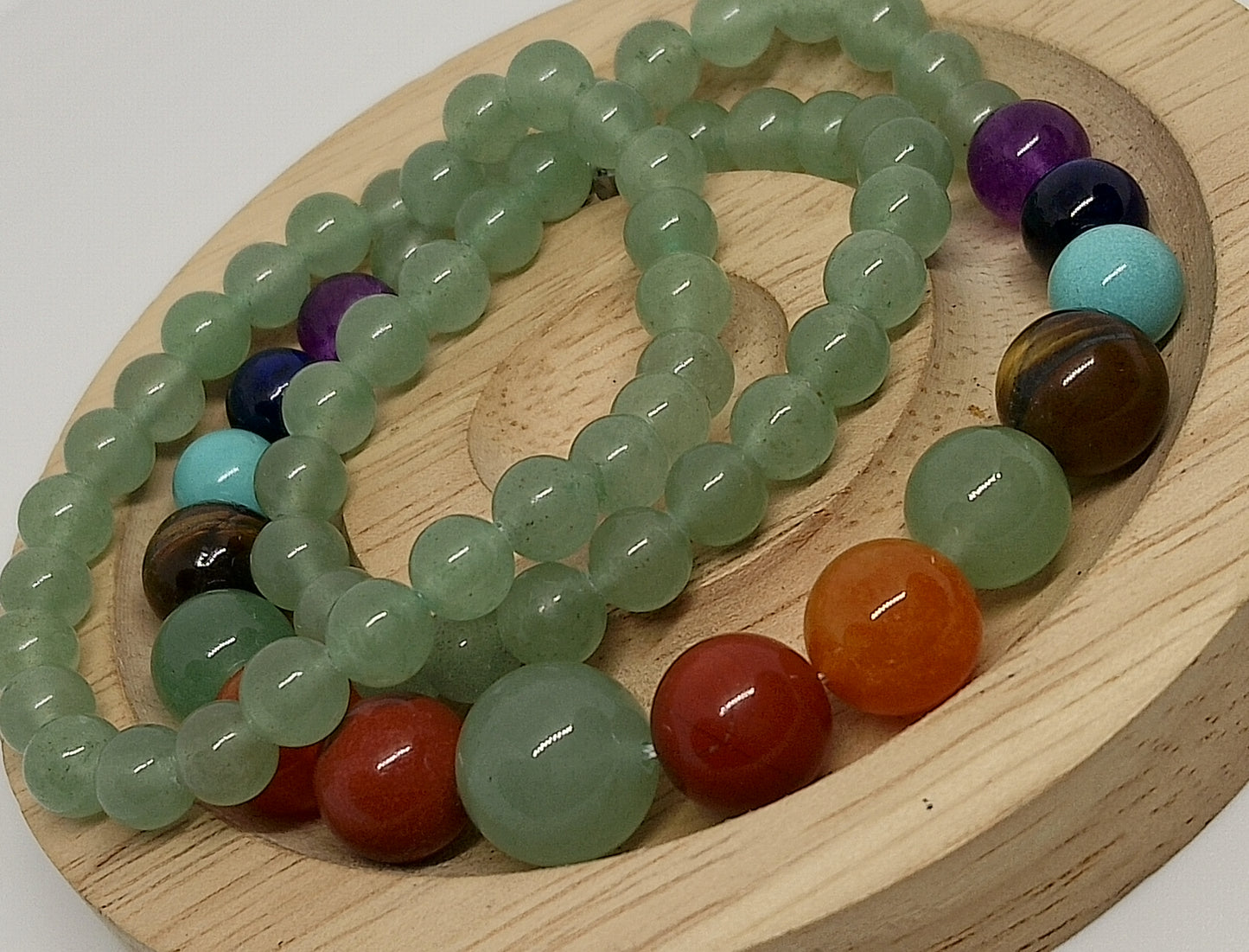 Collier 7 chakras en aventurine