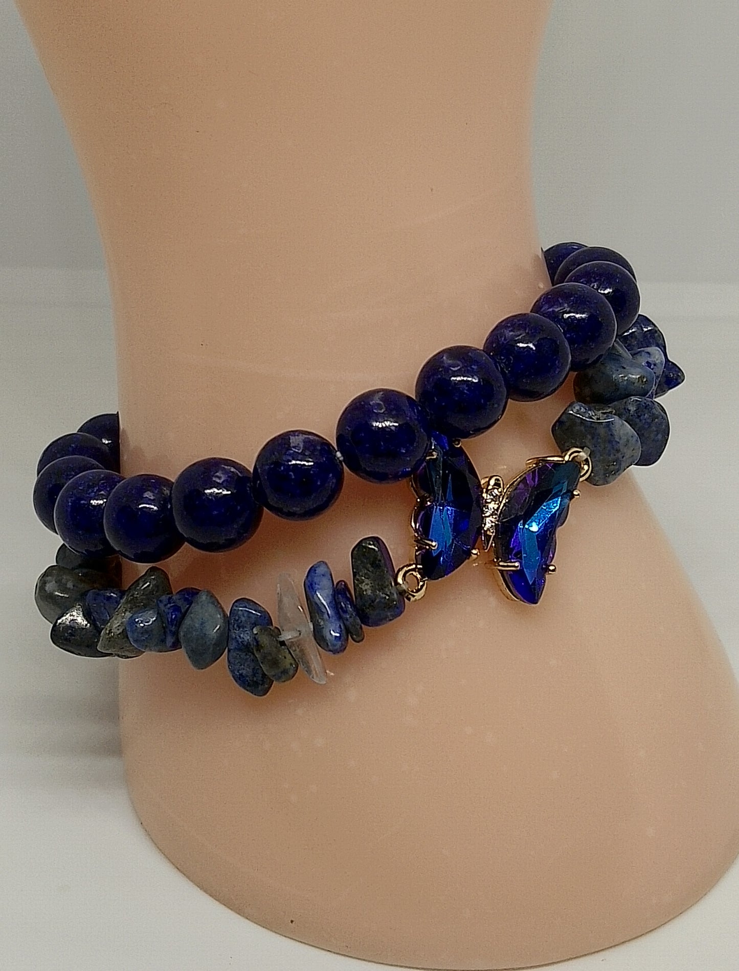 Bracelets en lapis lazuli papillon
