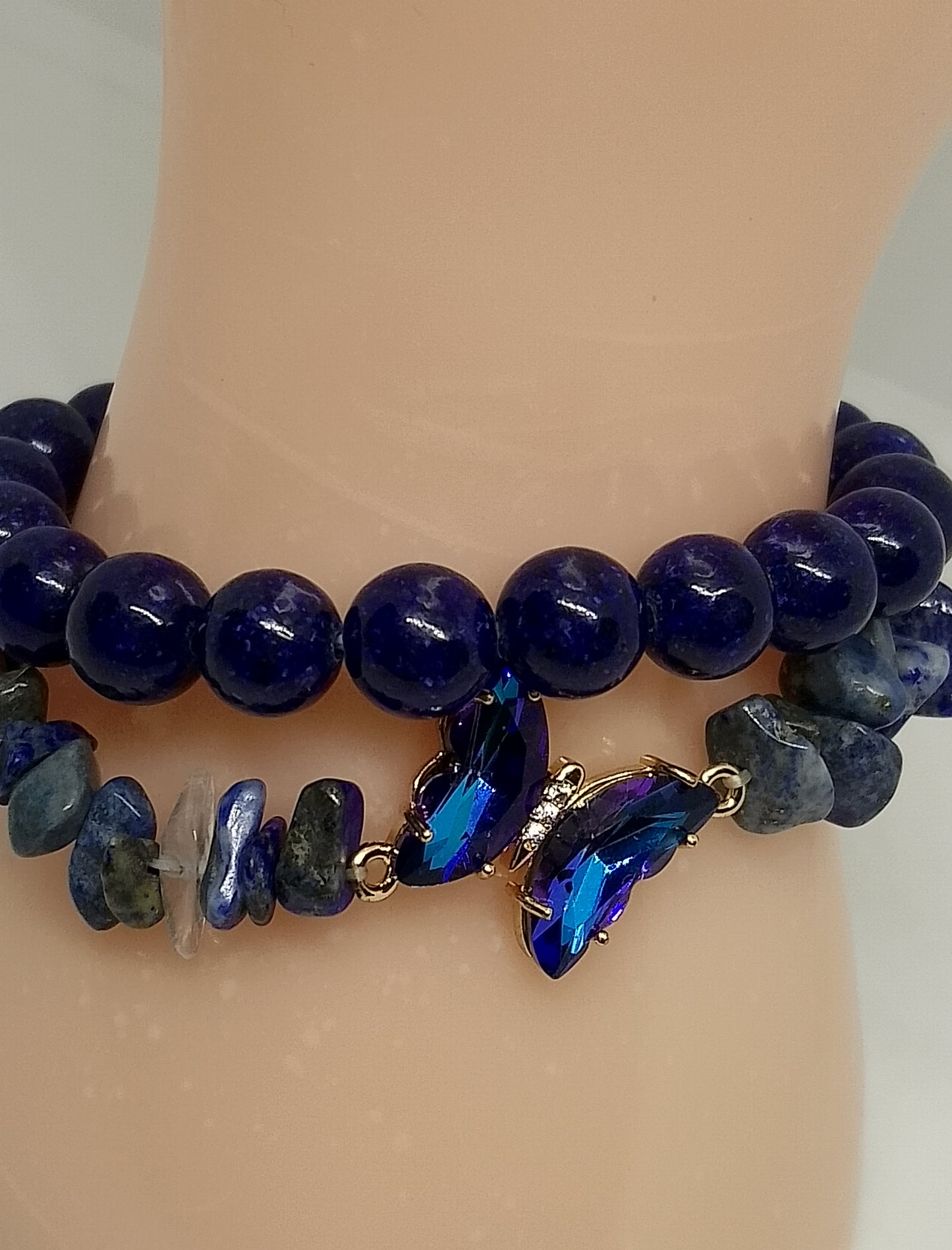 Bracelets en lapis lazuli papillon