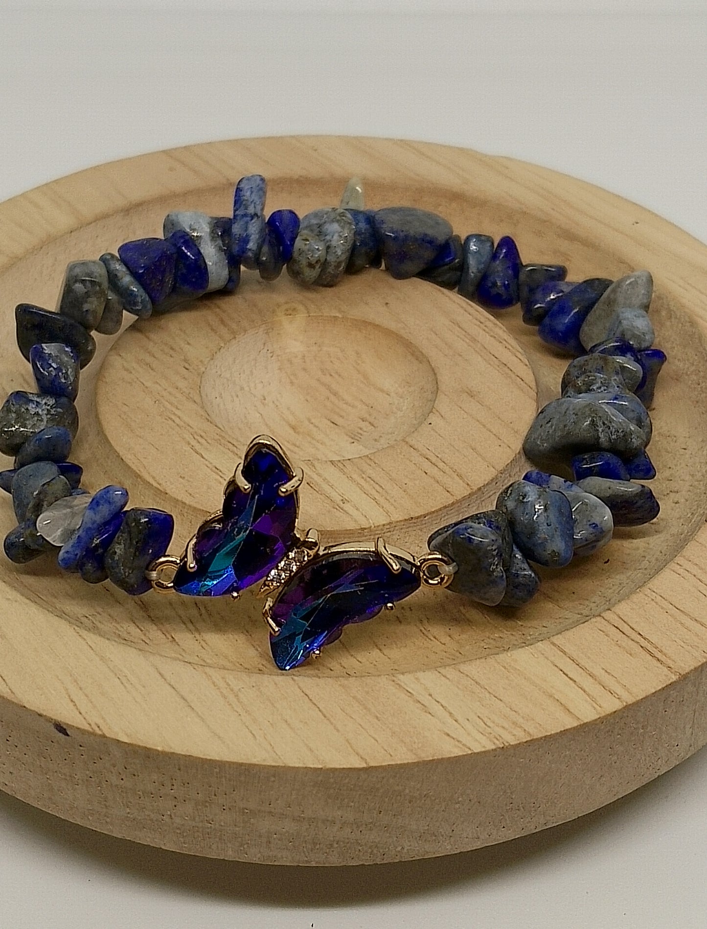 Bracelets en lapis lazuli papillon