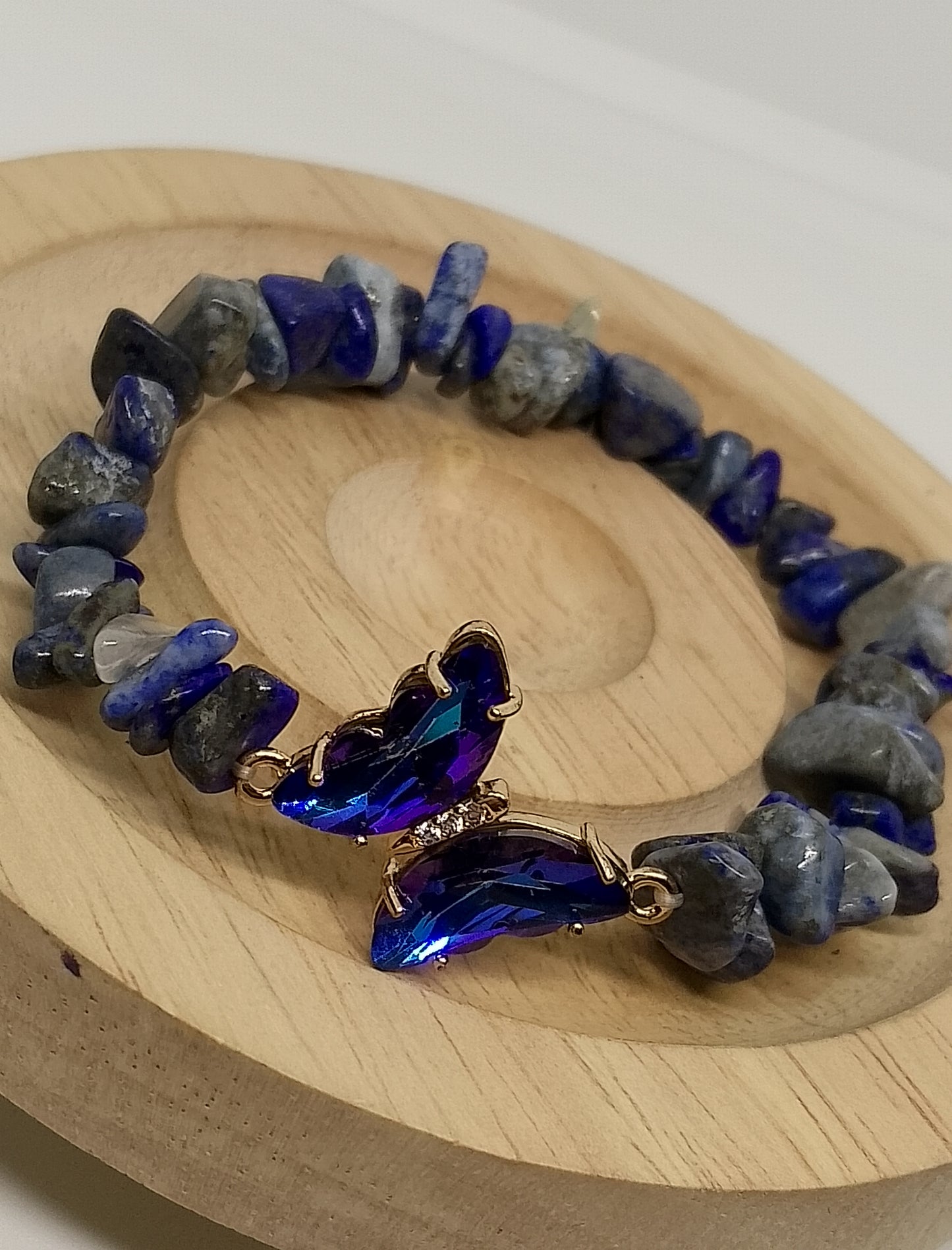Bracelets en lapis lazuli papillon