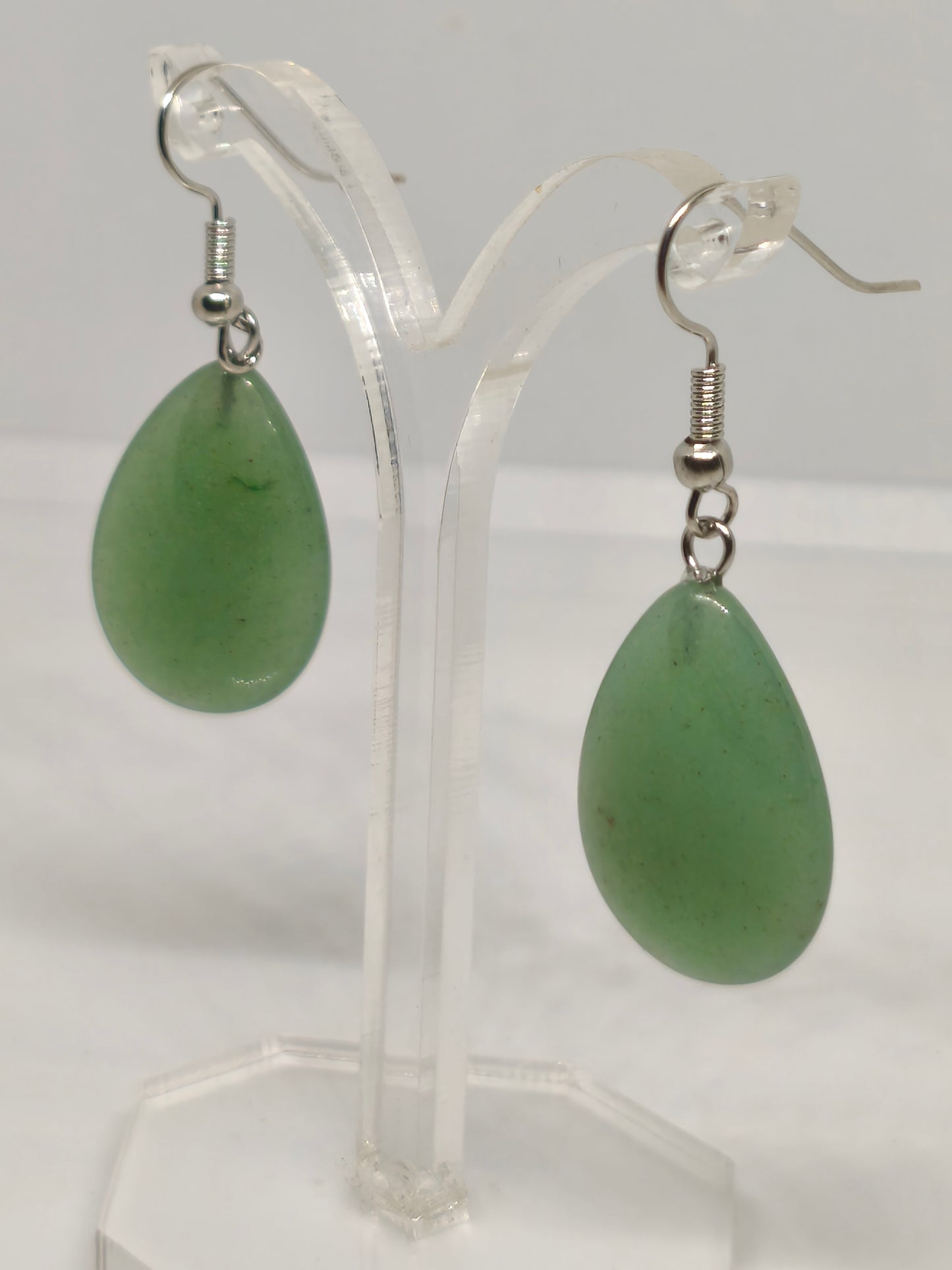 collier et boucles d'oreilles gouttes en aventurine