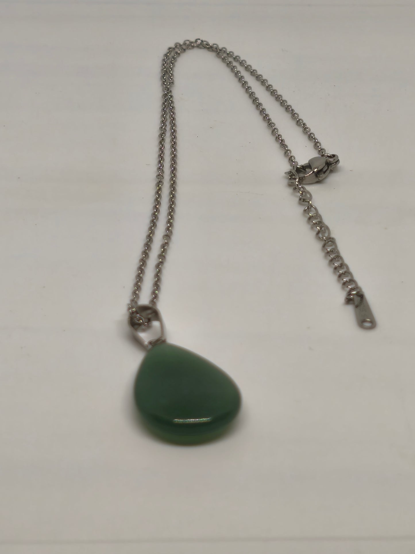 collier et boucles d'oreilles gouttes en aventurine