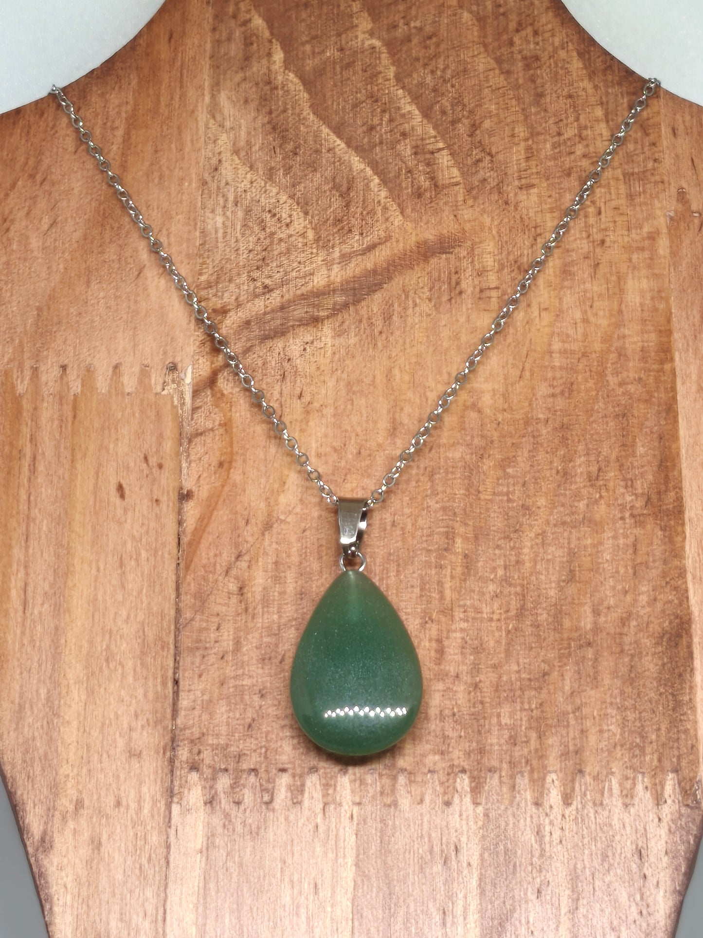 collier et boucles d'oreilles gouttes en aventurine