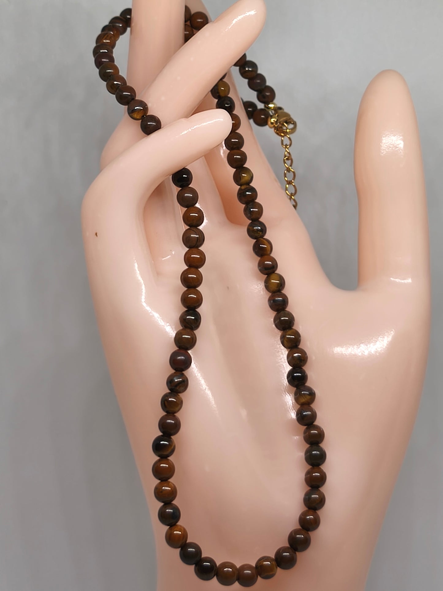 Collier en oeil de tigre 6mm