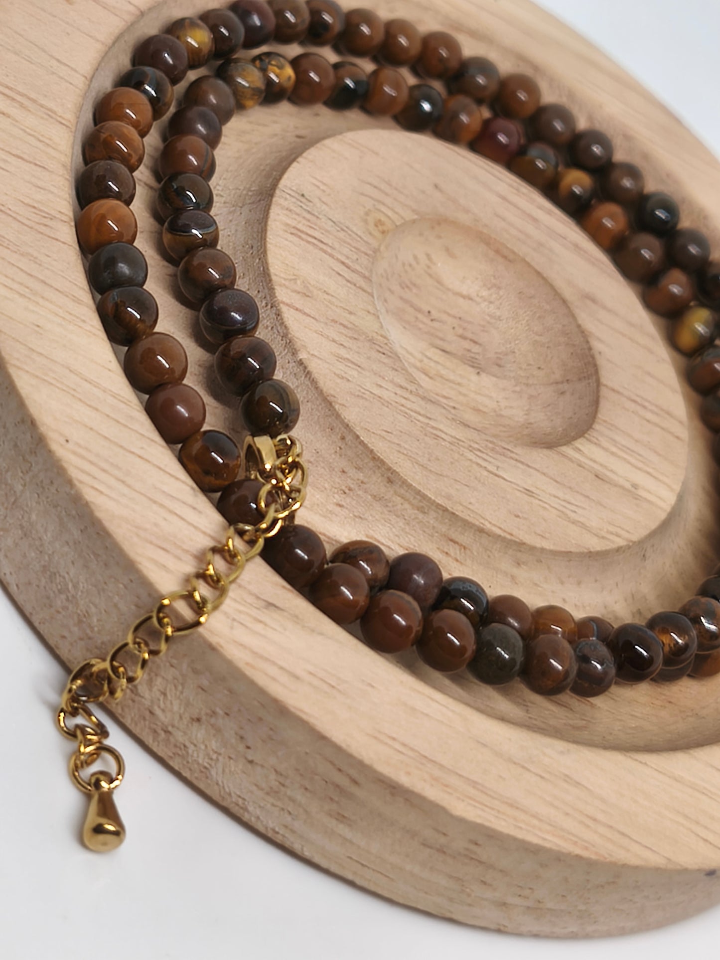 Collier en oeil de tigre 6mm