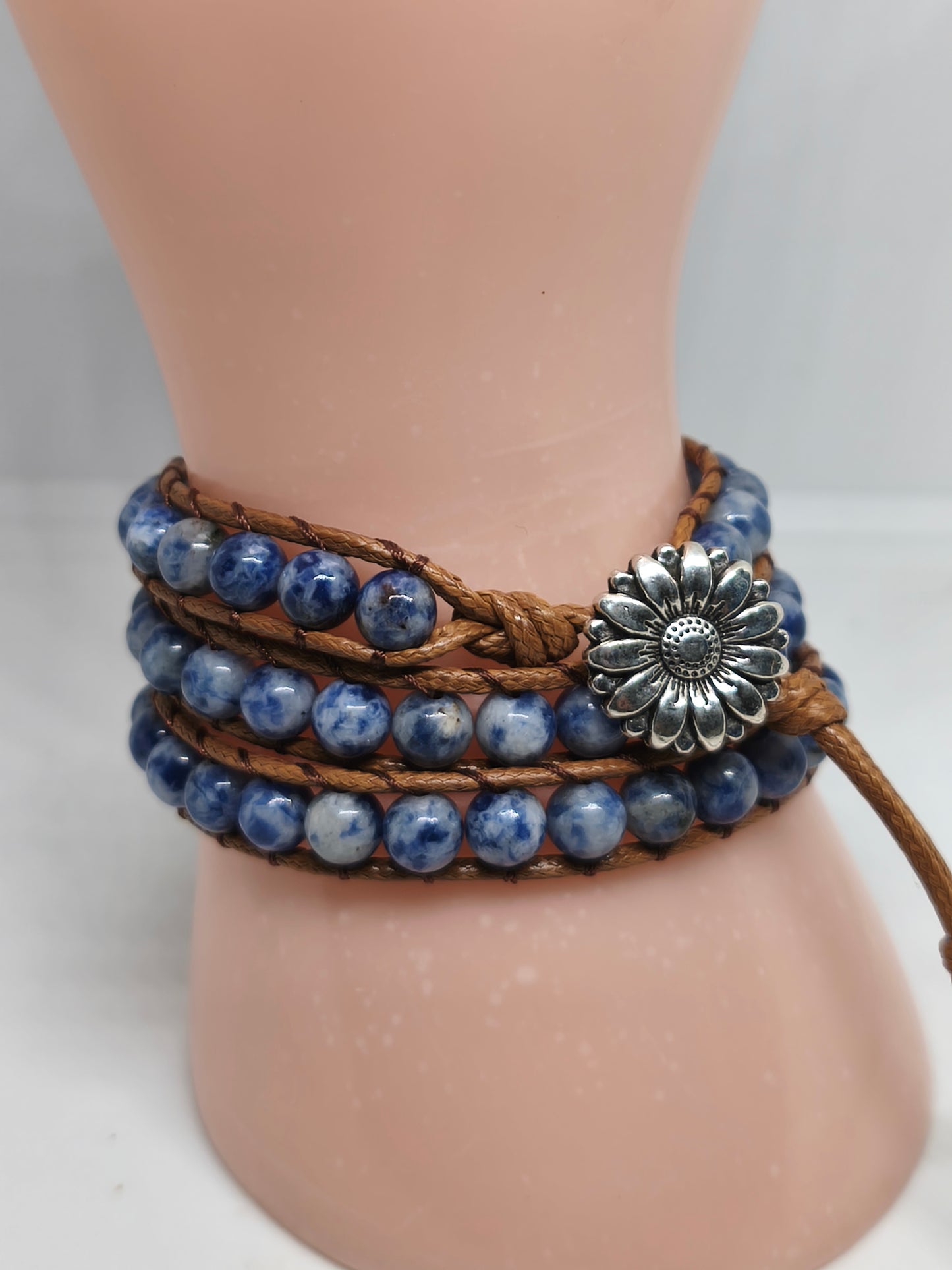 Bracelet enveloppant en sodalite 6mm