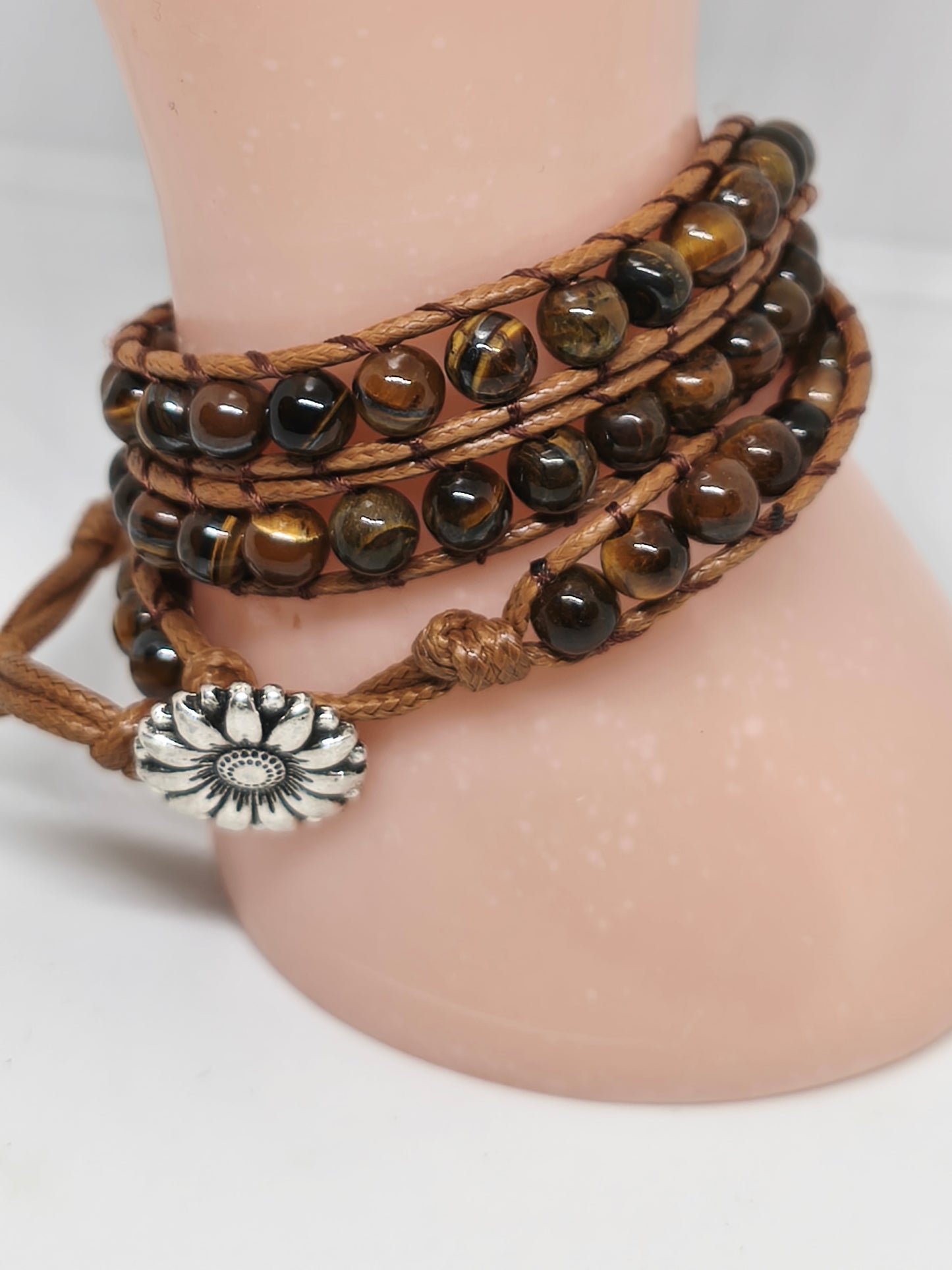 Bracelet enveloppant en oeil de tigre 6mm