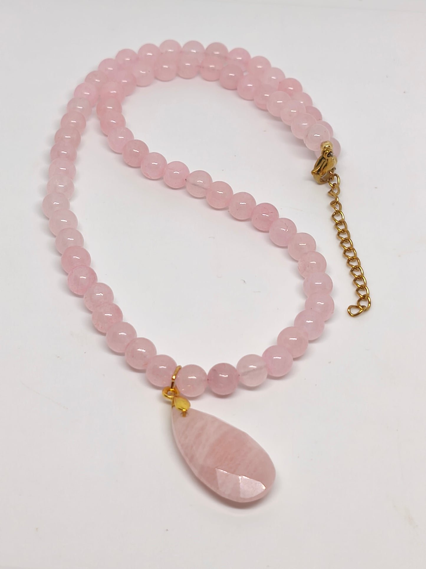 Collier quartz rose 4mm