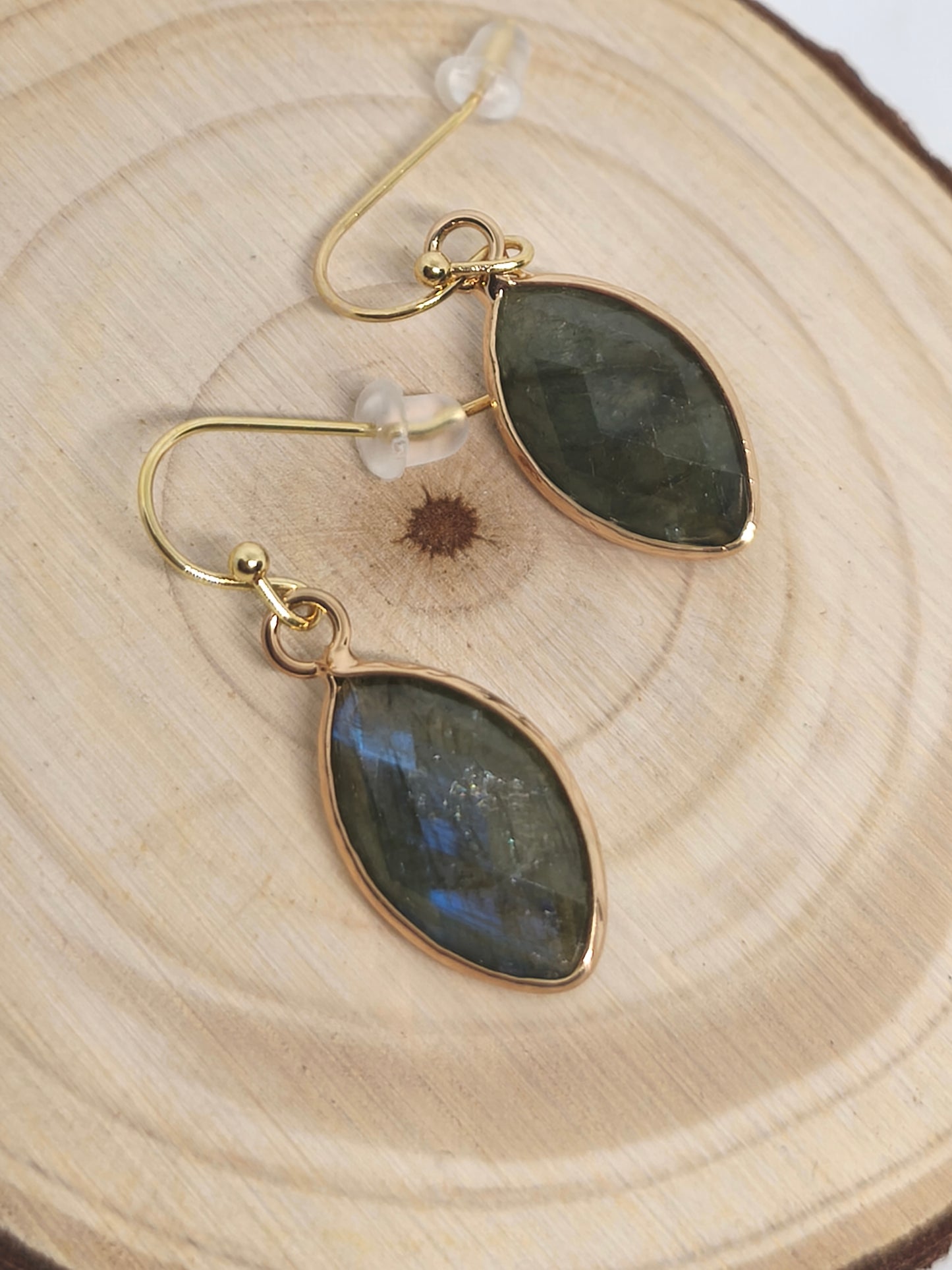 Boucles d'oreilles en labradorite