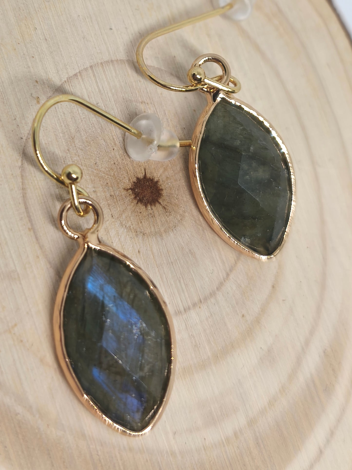 Boucles d'oreilles en labradorite