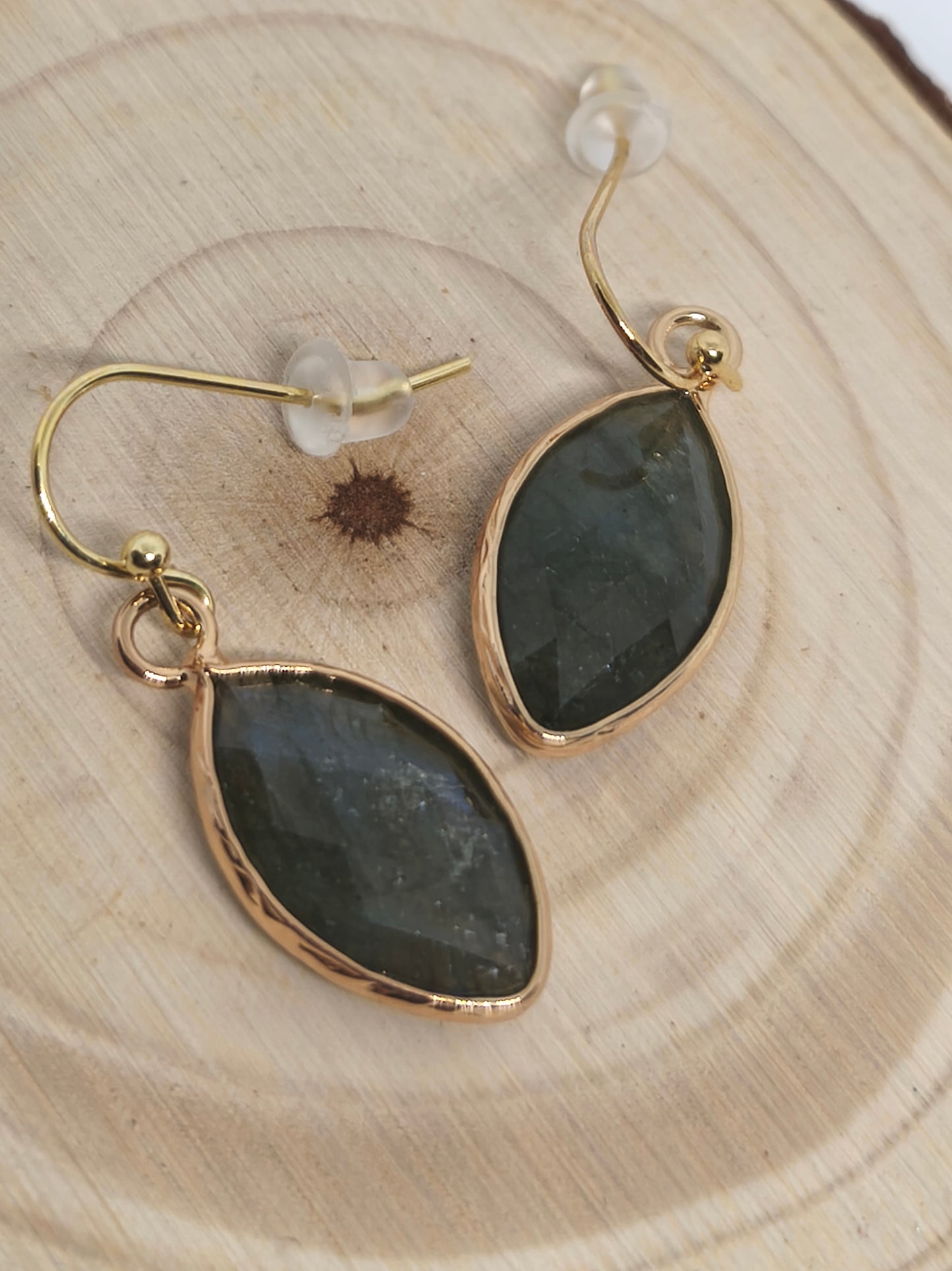 Boucles d'oreilles en labradorite