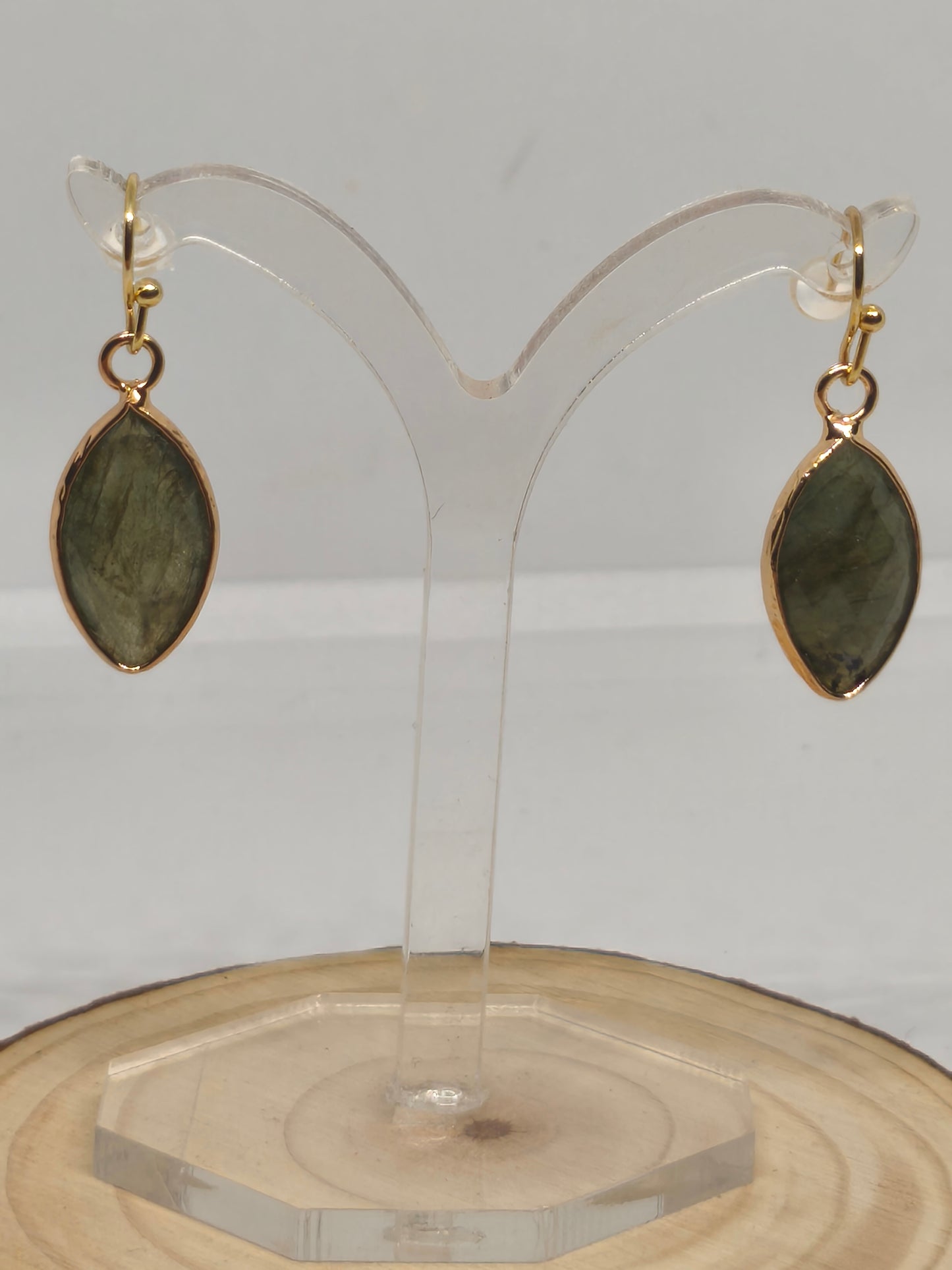 Boucles d'oreilles en labradorite