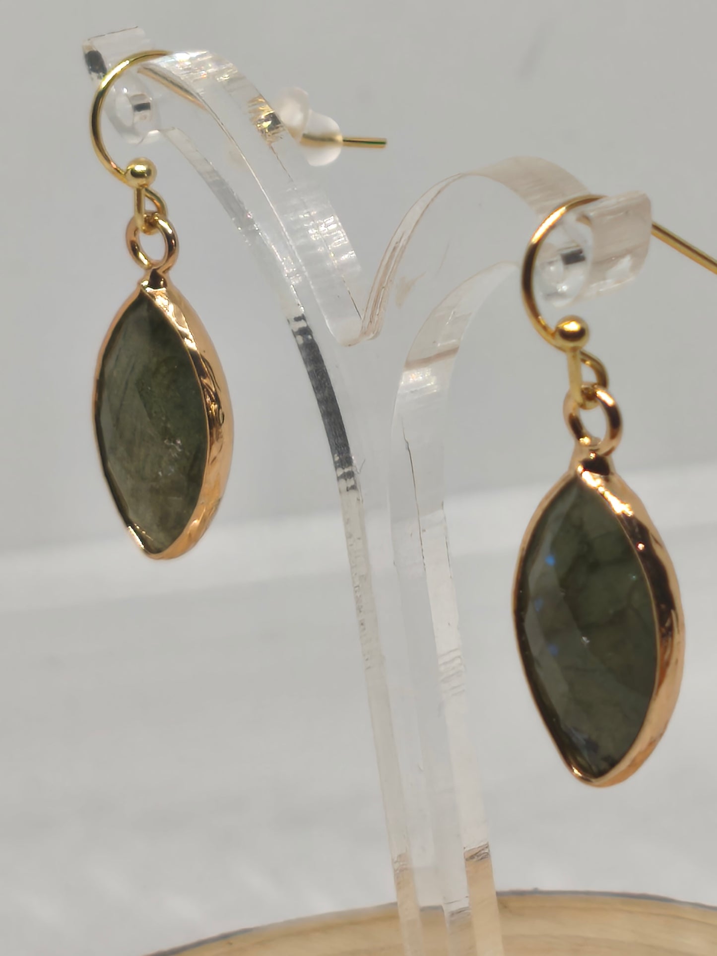 Boucles d'oreilles en labradorite