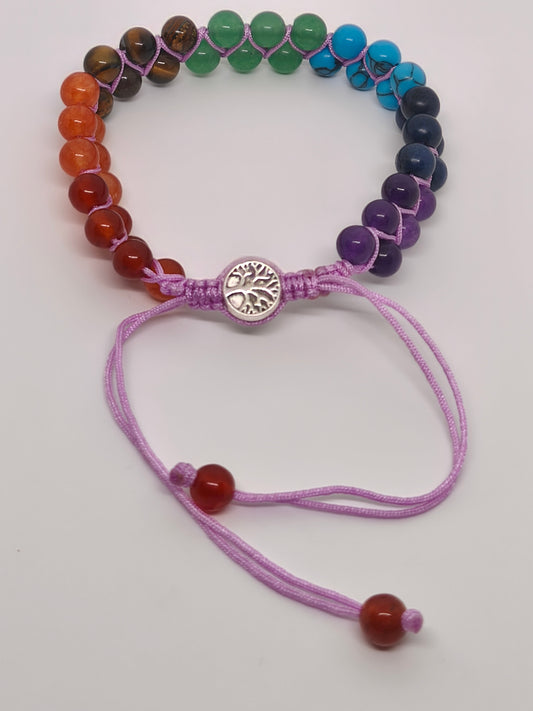 Bracelet 7 chakras 2 rangées 6mm