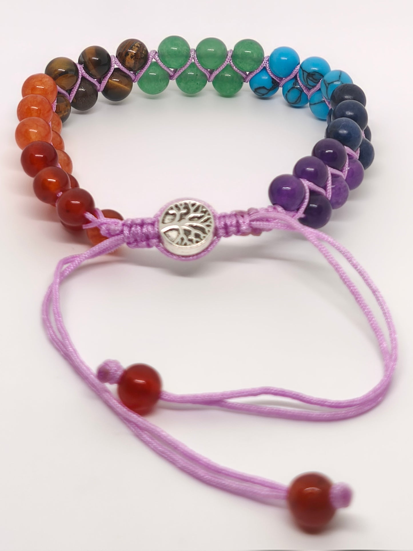 Bracelet 7 chakras 2 rangées 6mm