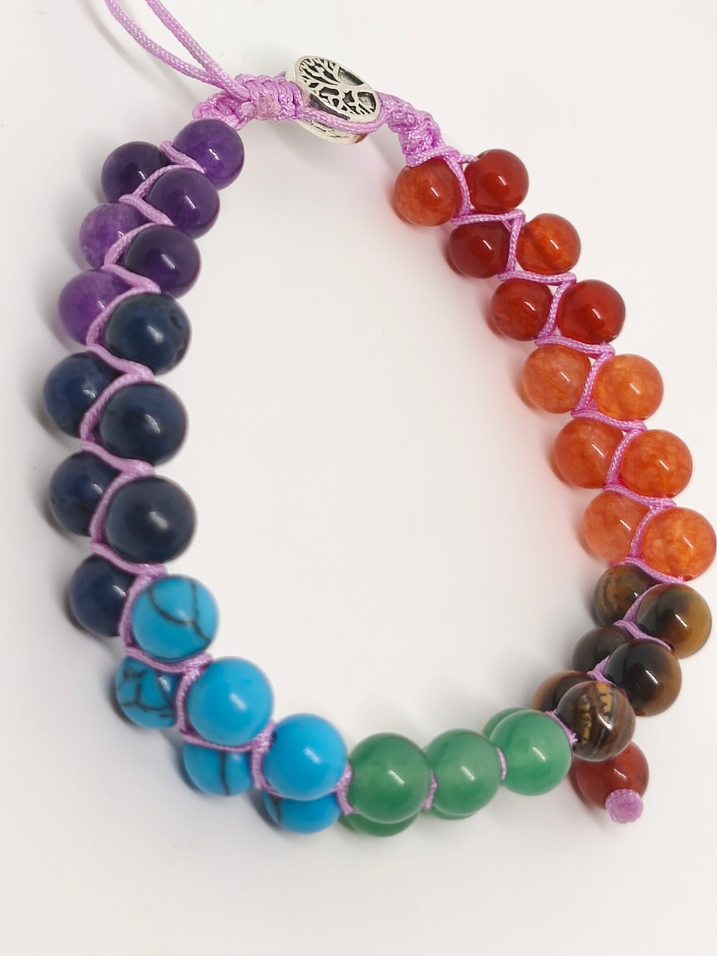 Bracelet 7 chakras 2 rangées 6mm