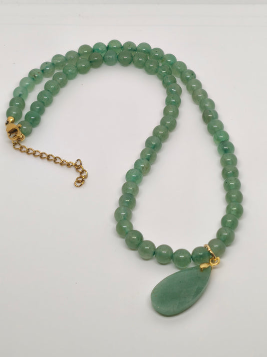 Collier en aventurine verte 6mm