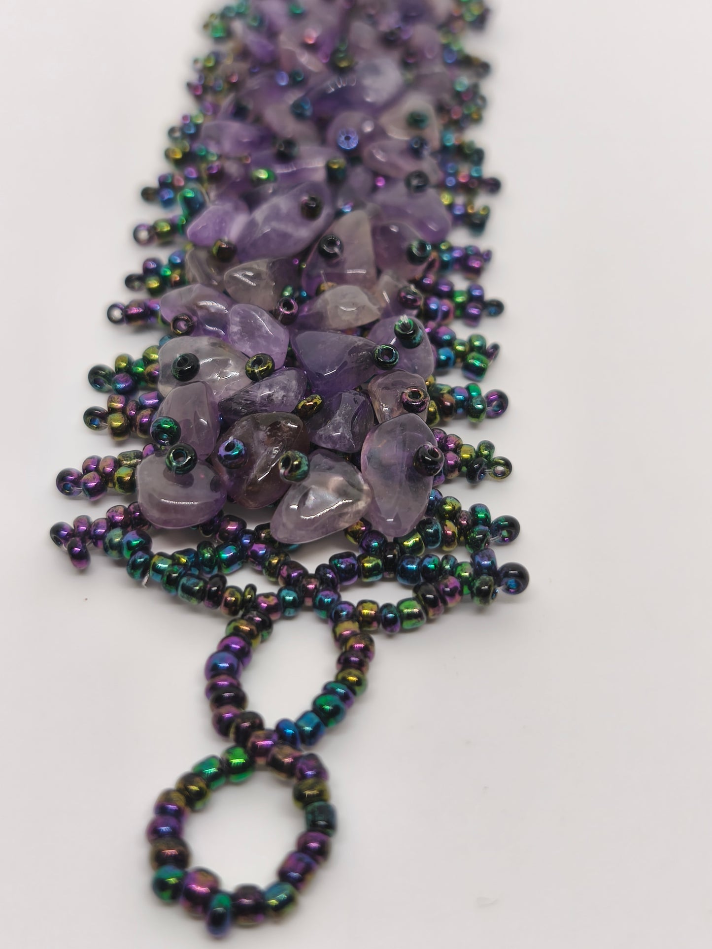 Bracelet en chips de pierre d'améthyste