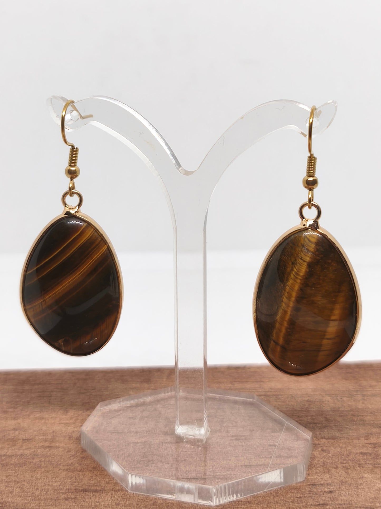 Boucles d'oreilles en œil de tigre