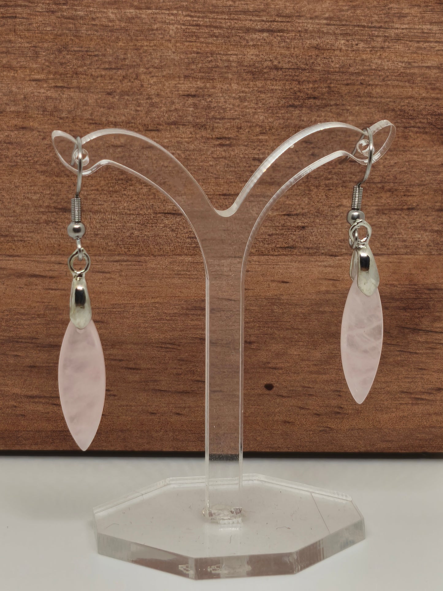Boucles d'oreilles en quartz rose