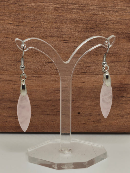 Boucles d'oreilles en quartz rose