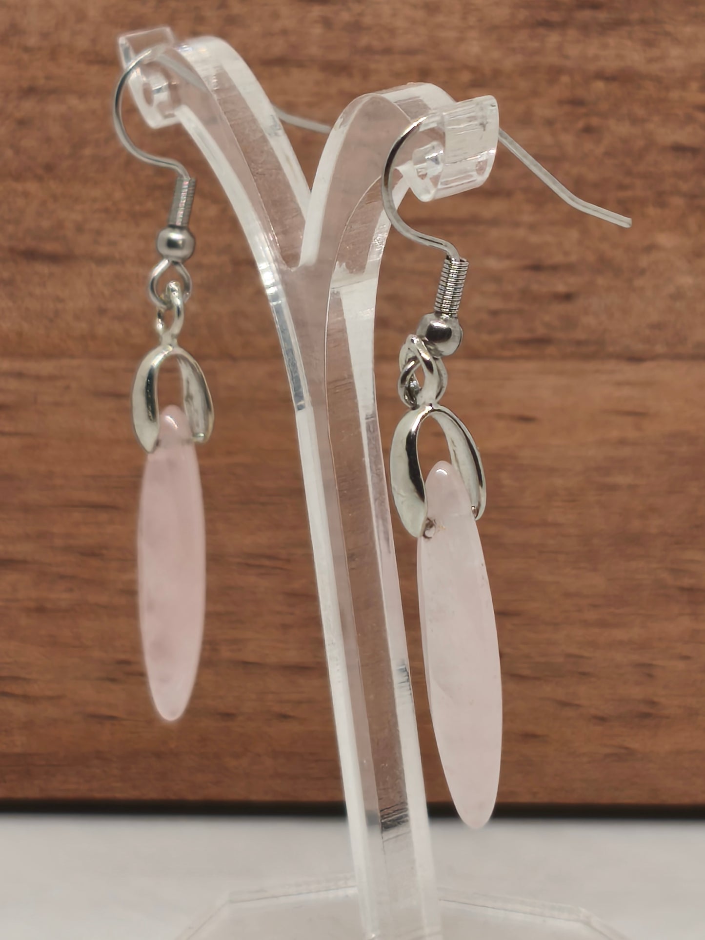 Boucles d'oreilles en quartz rose
