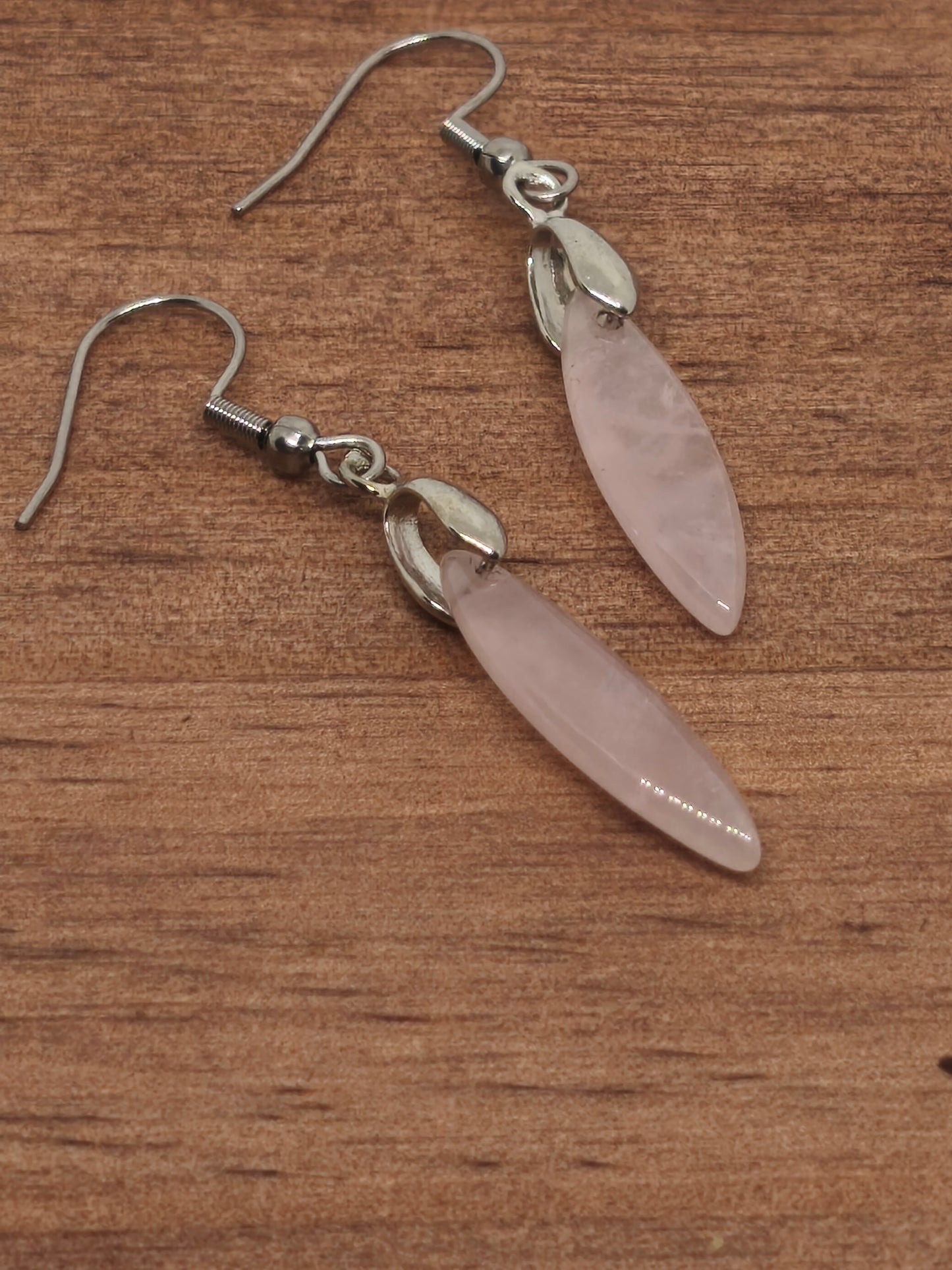 Boucles d'oreilles en quartz rose