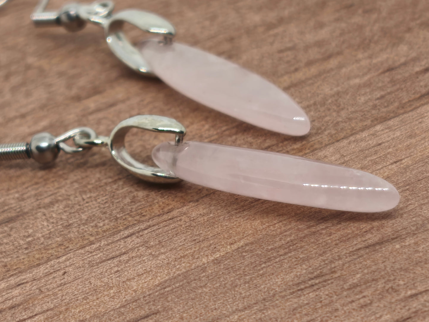 Boucles d'oreilles en quartz rose