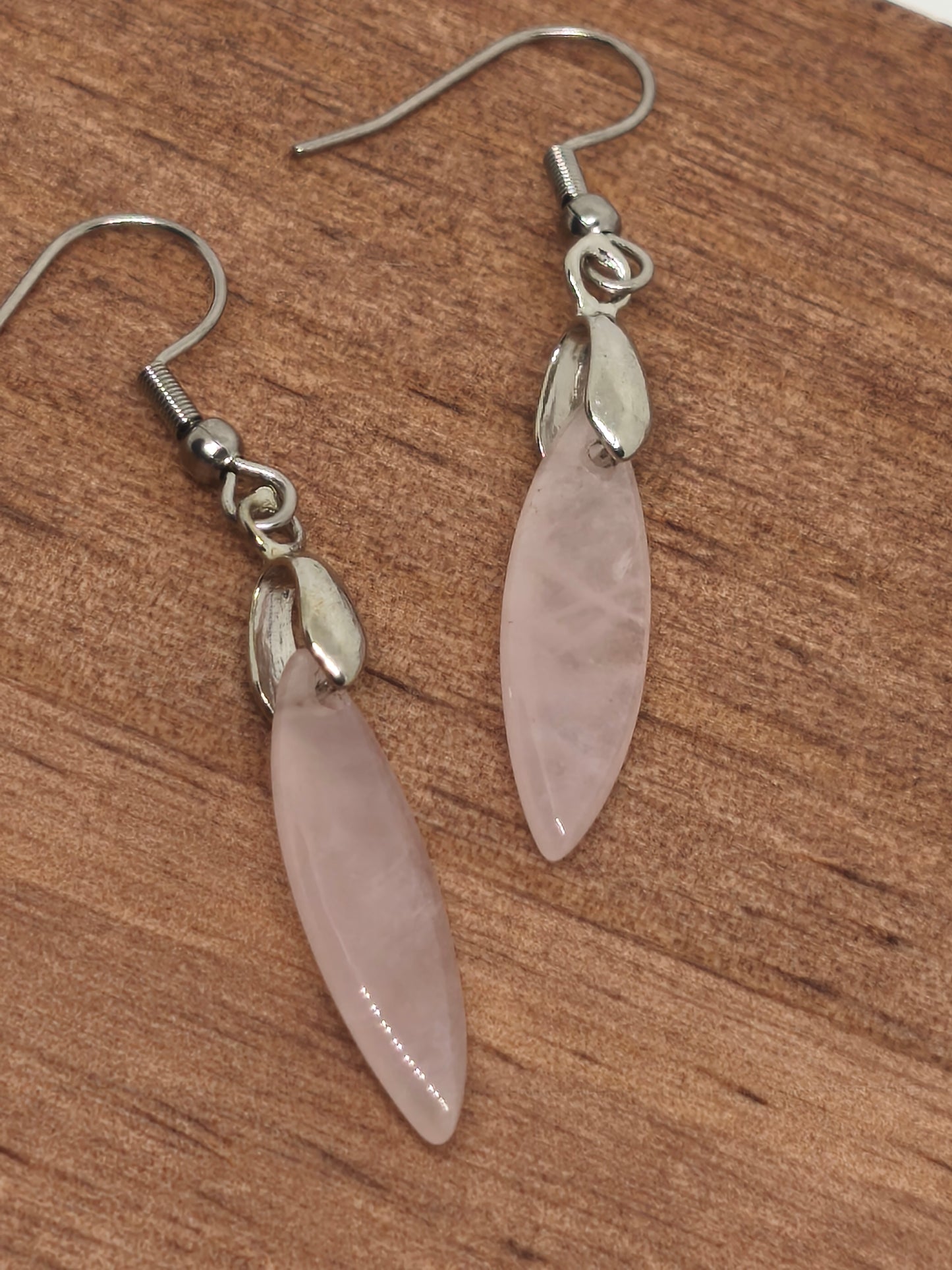 Boucles d'oreilles en quartz rose