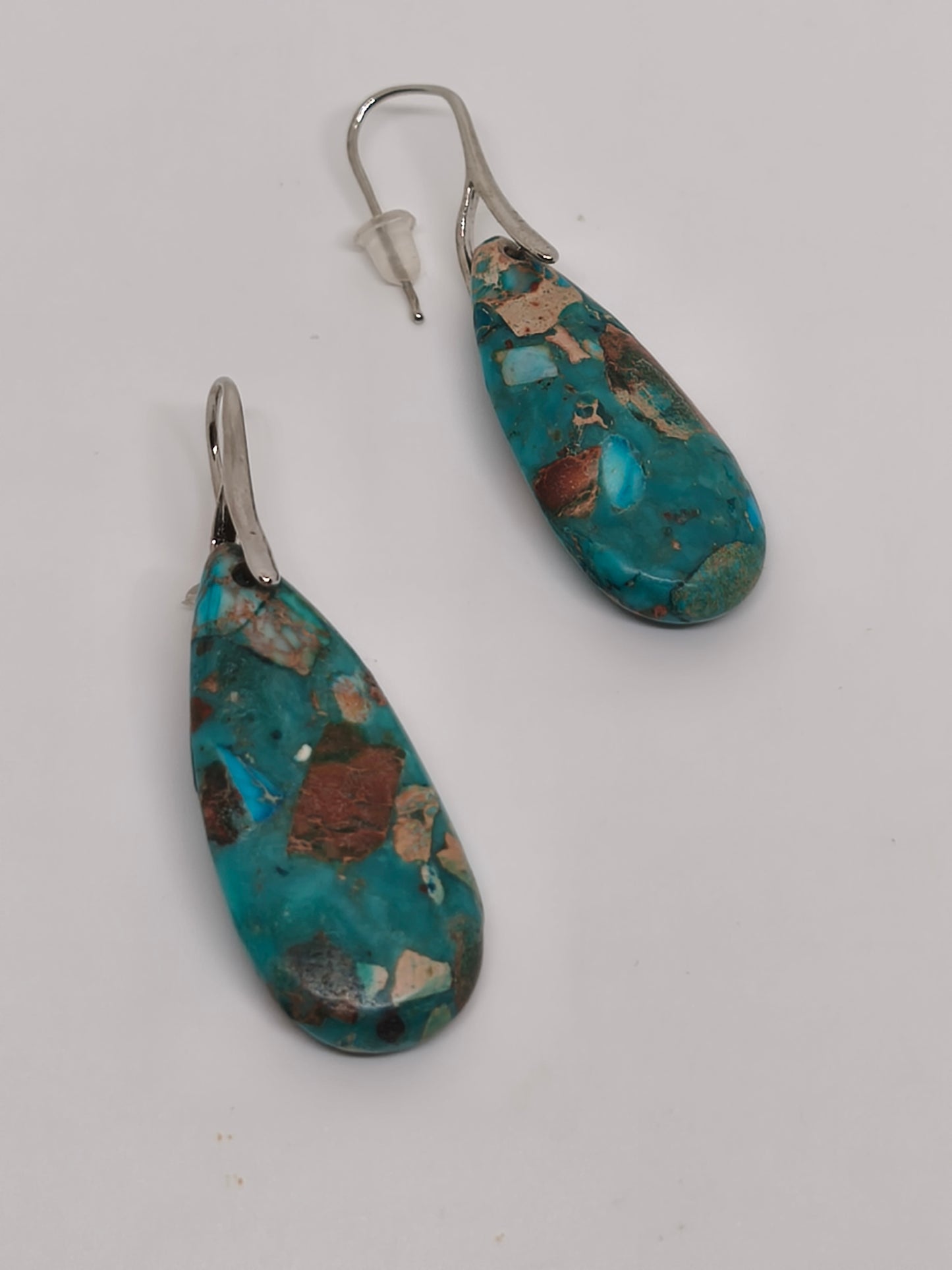 Boucles d'oreilles en jaspe impérial vert