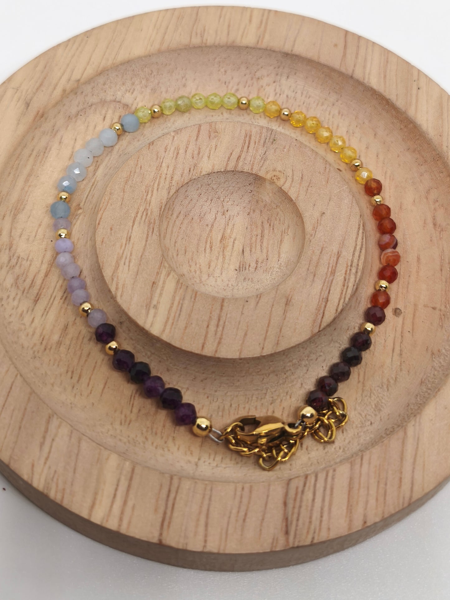 Bracelet en multiperles facettes naturelles de 2mm