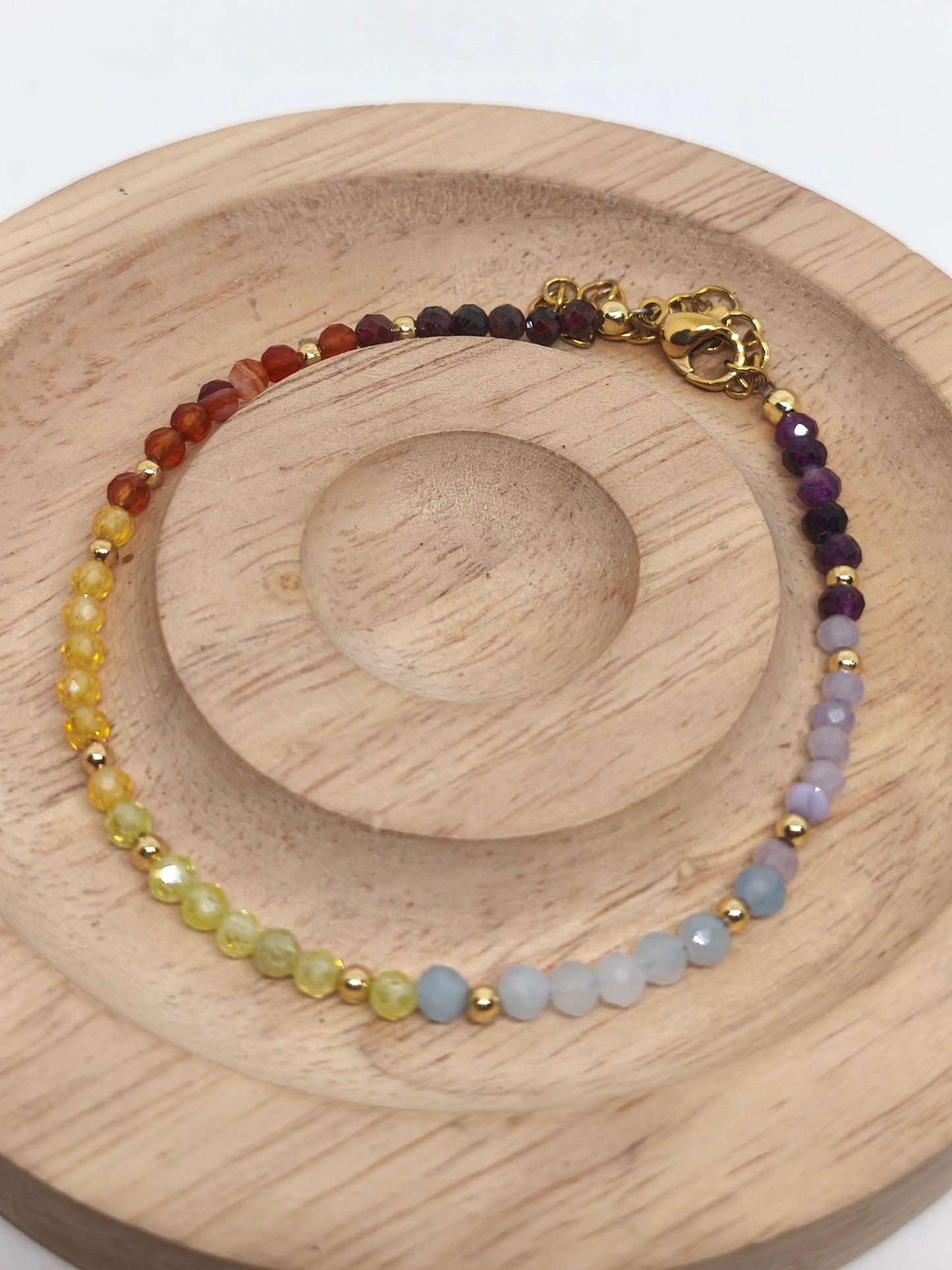 Bracelet en multiperles facettes naturelles de 2mm