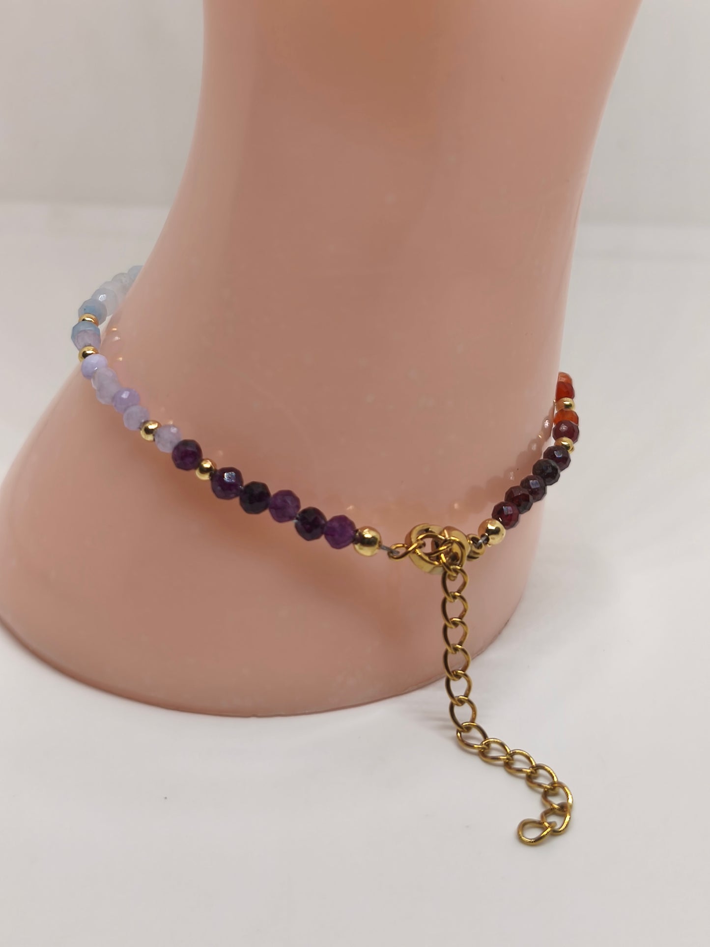 Bracelet en multiperles facettes naturelles de 2mm